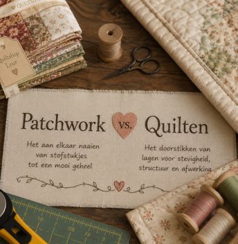 Wat is het verschil tussen patchwork en quilten?