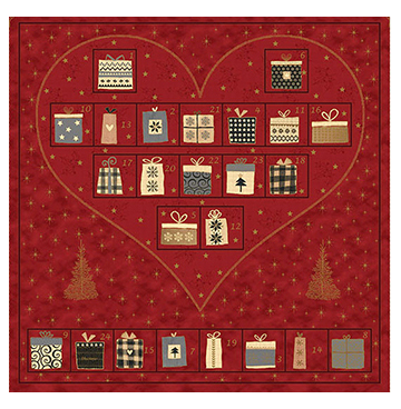 Kerstpanel compleet pakket met hart rood