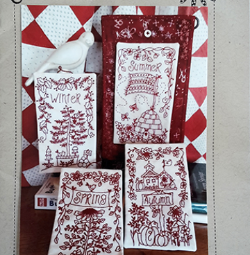 Bird Brain Desings, 4 seasons Redwork Button ups