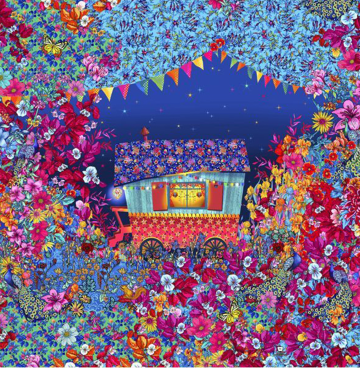 Panel A night in a gipsy caravan velvet van Odile Bailloeul