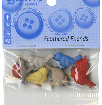 Dress it up vogel knoopjes / Feathered Friends 6956