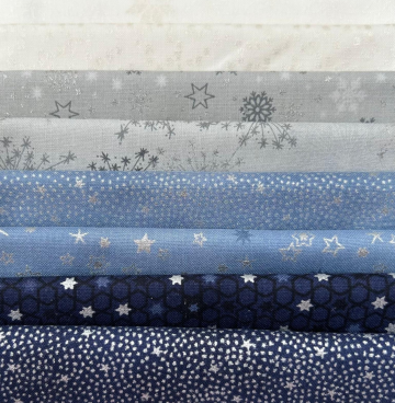 Pakketje F8 (25x55 cm) kerst blauw-zilver-parelmoer