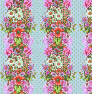 Randstof Anna Maria bloemen AMT137-20C / 600-115 blauw