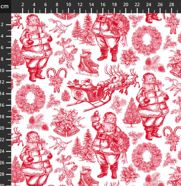 Nortcoth 28168-10 kerststof rood 596-010