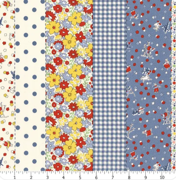 Jaren 30 playtime panel 23380-12 blauw