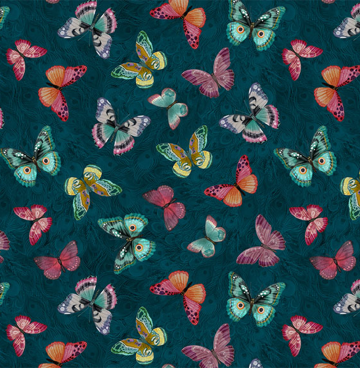 Wild Garden - vlinders - Teal W100007992