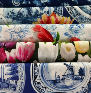 F8 pakketje Hollandse stofjes Delft (25x55 cm)