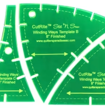 Slit N Sew Winding Ways Template Set 8 inch