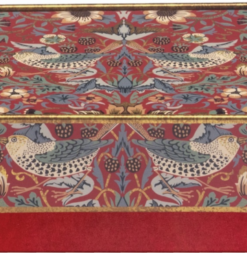 Blikje William Morris Vogels, rood