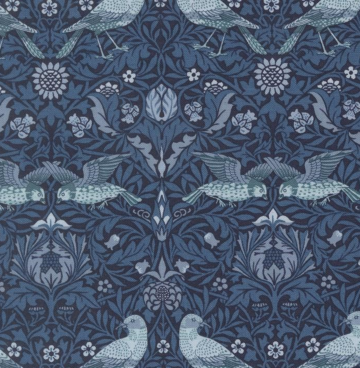 orris Muse - Barbara Brackman 13381-15 blauw