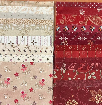 15x15 stofpakketje bordeaux-beige