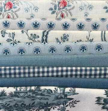 F8 stofpakketje French General blauw (25x55 cm)