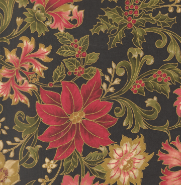 Merry Manor Metallic - Moda 33860-14 ebony