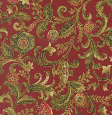 Merry Manor Metallic - Moda 33861-12 crimson
