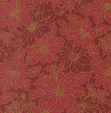 Merry Manor Metallic - Moda 33862-12 crimson