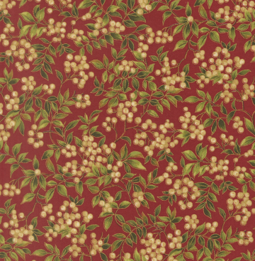 Merry Manor Metallic - Moda 33864-12 crimson