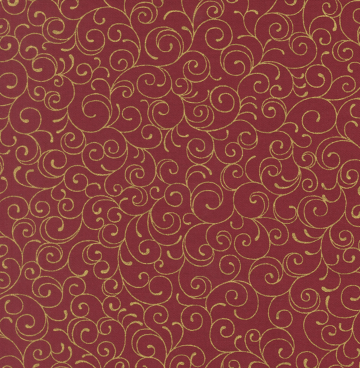 Merry Manor Metallic - Moda 33865-12 crimson