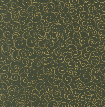Merry Manor Metallic - Moda 33865-13 evergreen