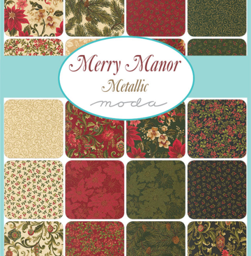 F16 Merry Manor Metallic stofpakket - Moda (25x25 cm)