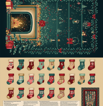 Adventskalender panel - Henry glass 2539P-74