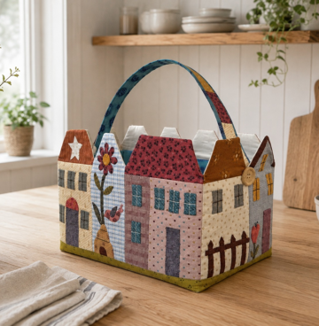tas - mand met huizen Petit patch atelier