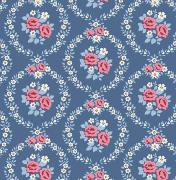 Tilda Village Life 100697 Marble blauw
