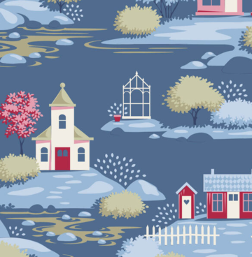 Tilda Village Life 11087 Village blauw