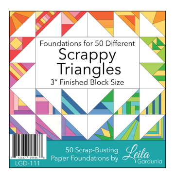 Scrappy Triangles - Foundation Paper- 3 inch - Piecing Pad - Leila Gardunia Design