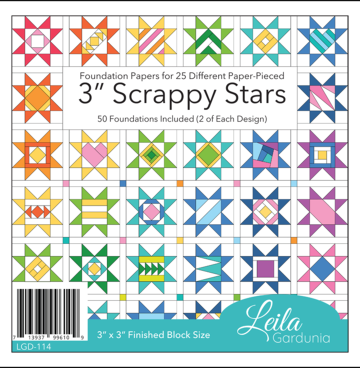 Scrappy Stars - 3 inch - Foundation Paper-Piecing Pad - Leila Gardunia Design