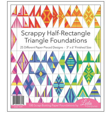 Scrappy Half Rectangle Triangle - 3x6 inch - Foundation Pad - Leila Gardunia