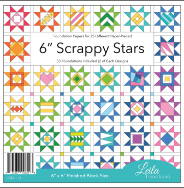 Scrappy Stars - 6 inch - Foundation Paper-Piecing Pad - Leila Gardunia Design -