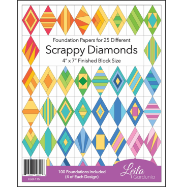 Scrappy Diamonds 4x7 inch - Foundation Paper-Piecing Pad - Leila Gardunia